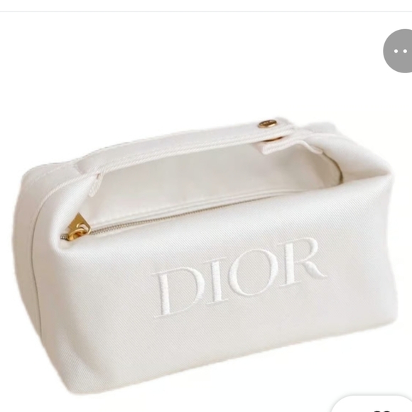 Dior Handbags - DIOR White Cosmetic Makeup Bag Pouch With Top Handle Clutch New In Box